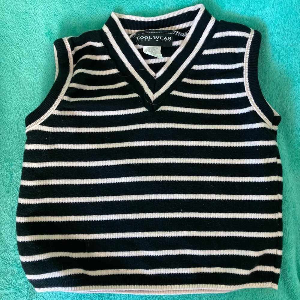 Cool Wear cropped black/white striped sleeveless top